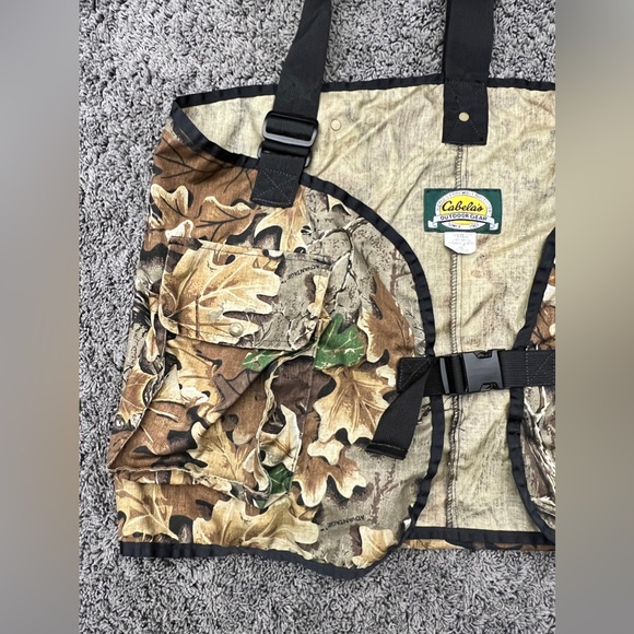 VTG Cabela's Duck Camo Hunting Vest USA Cargo Pockets Detachable Game Pouch XXL - Picture 2 of 9